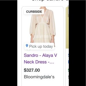 NEW WITH TAGS Sandro Alaya V neck dress size 36 US2/4